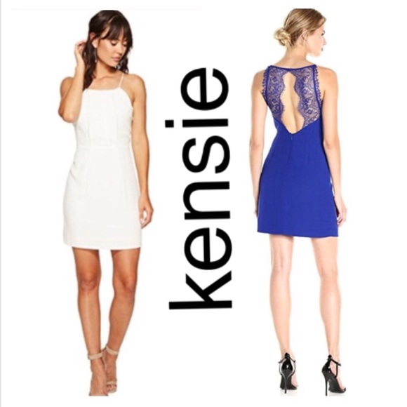 Kensie NWT Off White Detailed Open Lace Back Dress - Picture 1 of 8